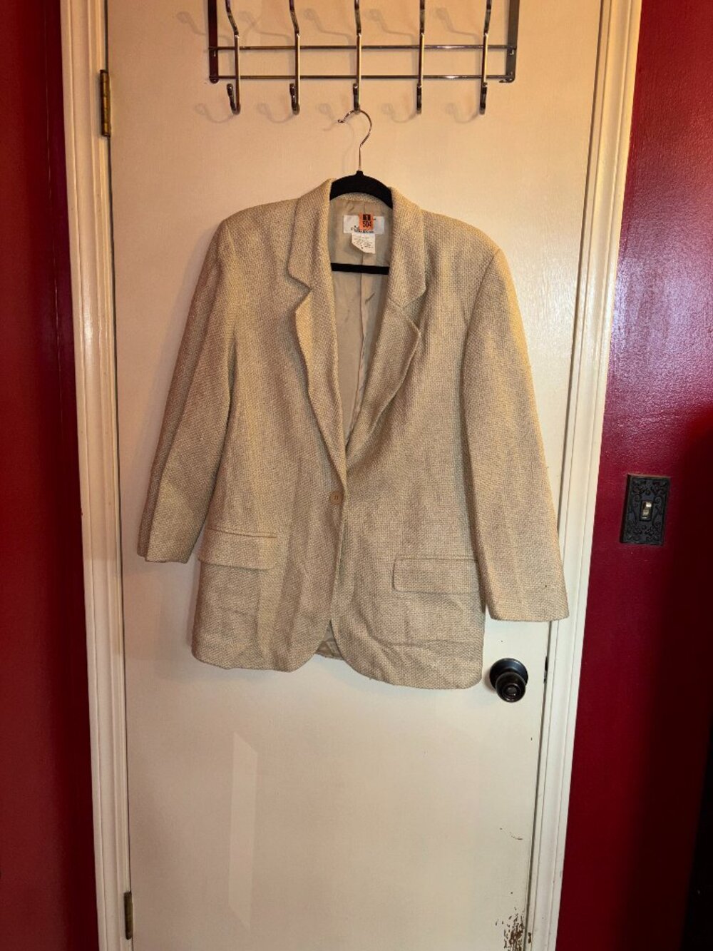 Jax Separates Women's Cream Textured Silk Lined Blazer